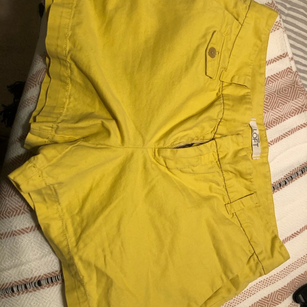 LOFT yellow chino shorts